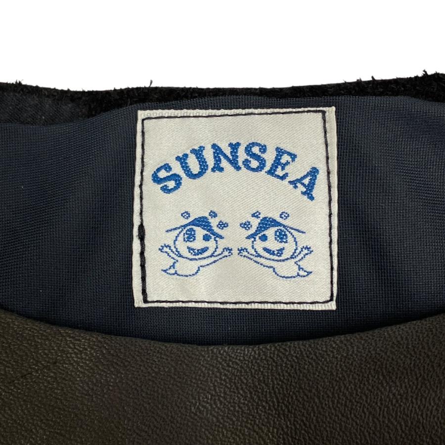 サンシー SUNSEA LEATHER SWEATSHIRT レザースウェット 22A25 ブラック サイズ：3の画像