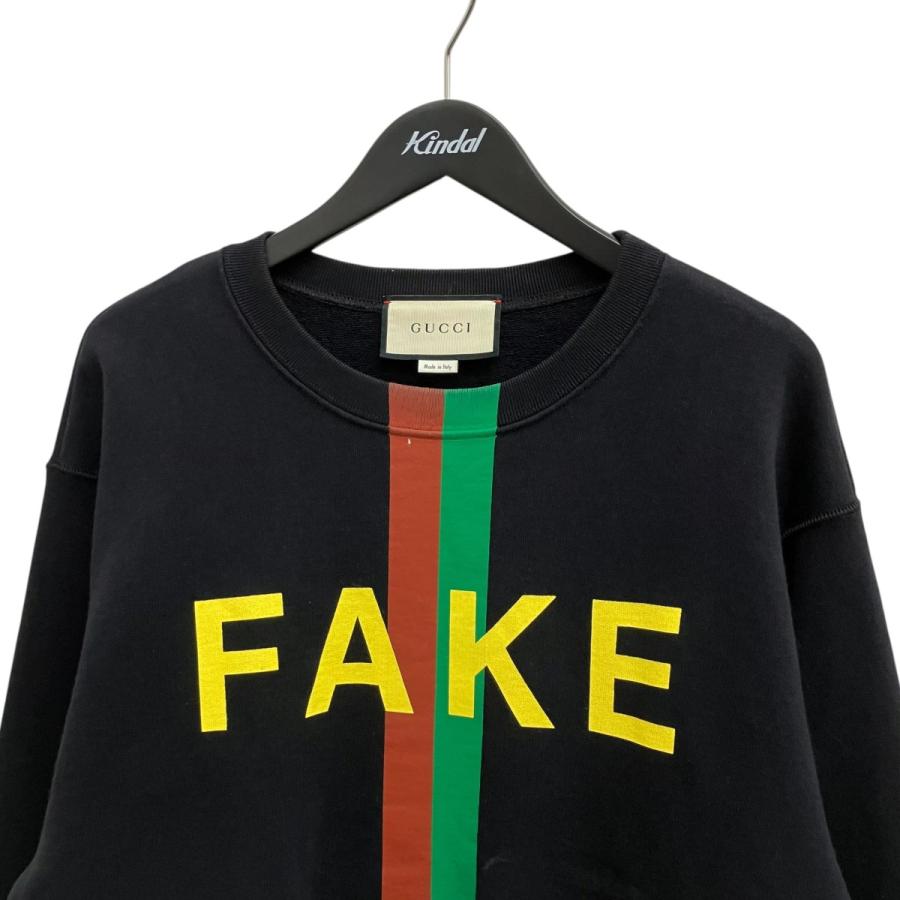グッチ GUCCI 20AW Fake Not Print Sweatshirt スウェット 635847 XJCXY ブラック×イエロー×ブラウン_2
