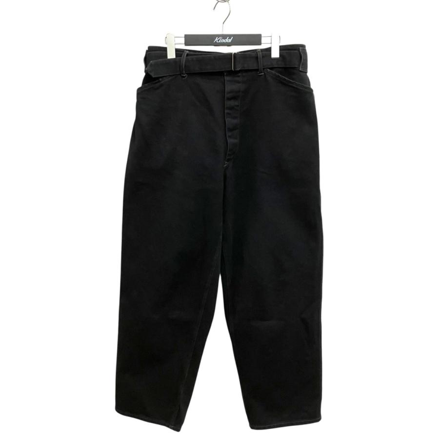 COMOLI（コモリ） COMOLI 26SS ブラックデニムベルテッドパンツ D01 