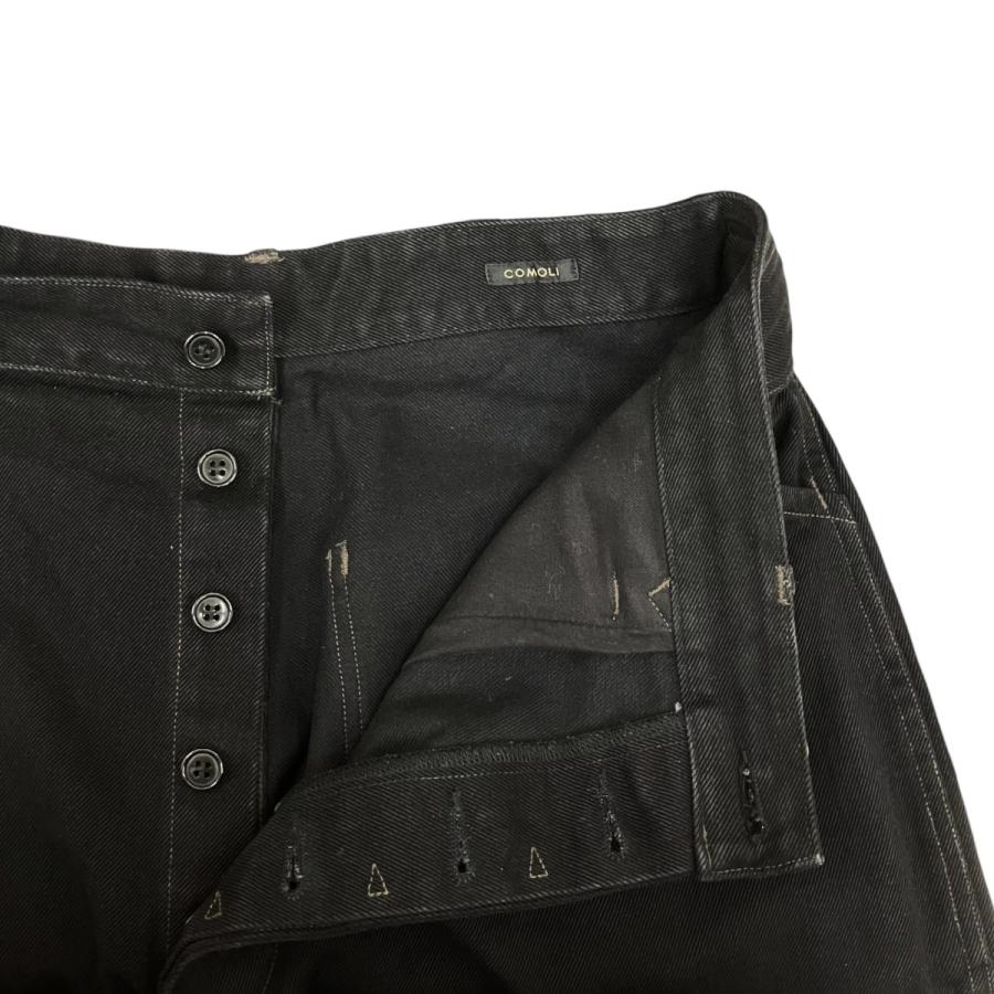 COMOLI（コモリ） COMOLI 26SS ブラックデニムベルテッドパンツ D01 