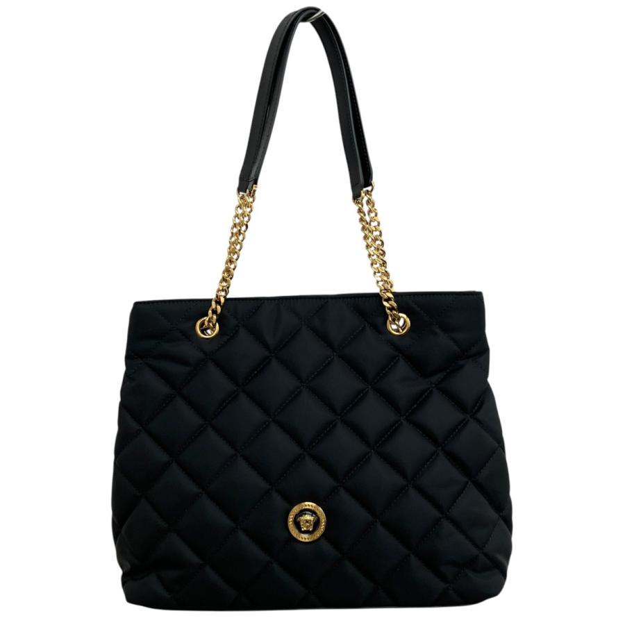 【値下げ】VERSACE キルティングナイロントートバッグ 1021386／1A15749 ブラック (梅田クロス茶屋町店)