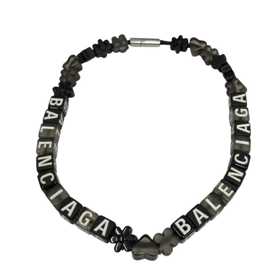 BALENCIAGA（バレンシアガ） トイ ビーズ ネックレス グレー×ブラック 