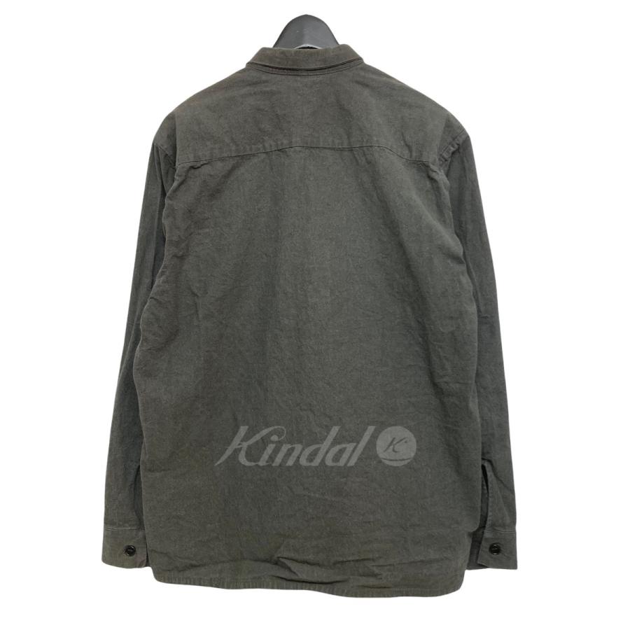 MAN-TLE パラフィンワックス加工 REGULAR SHIRT グレー サイズ：S