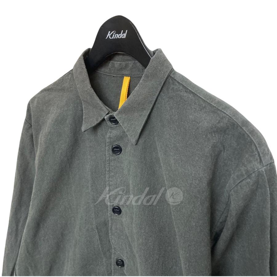 MAN-TLE パラフィンワックス加工 REGULAR SHIRT グレー サイズ：S