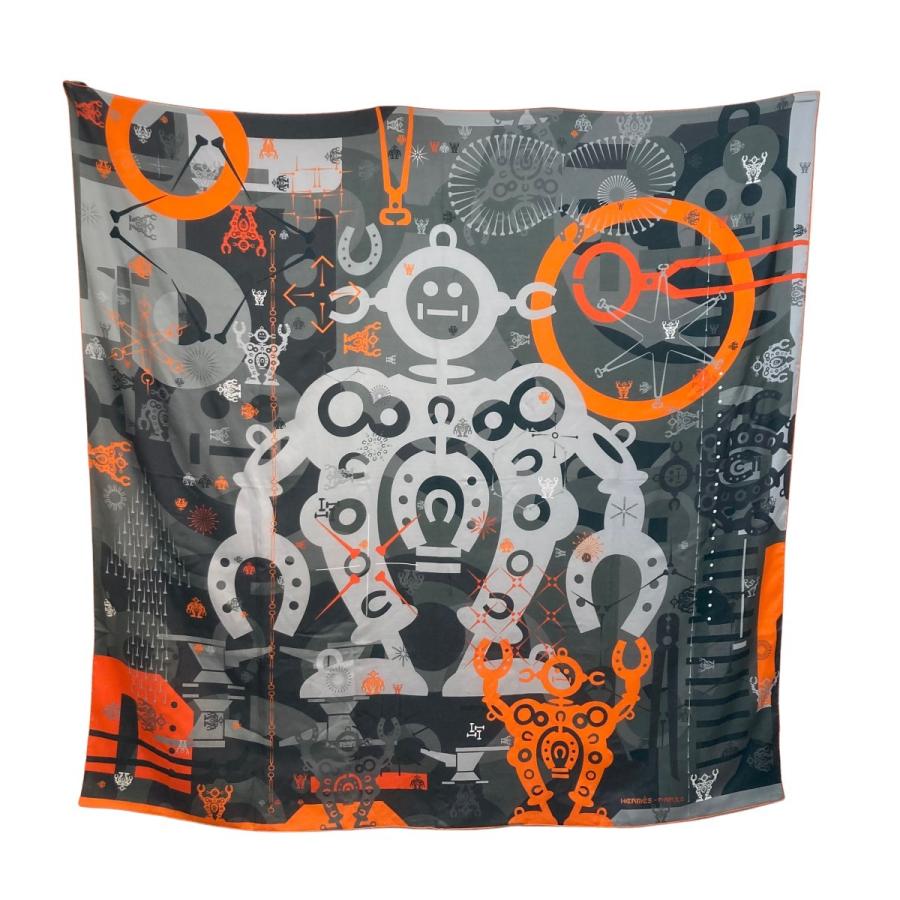 Hermes カレh 140 140 ハロー ミスター ファリエール ブラック オレンジ カレh ブランド古着