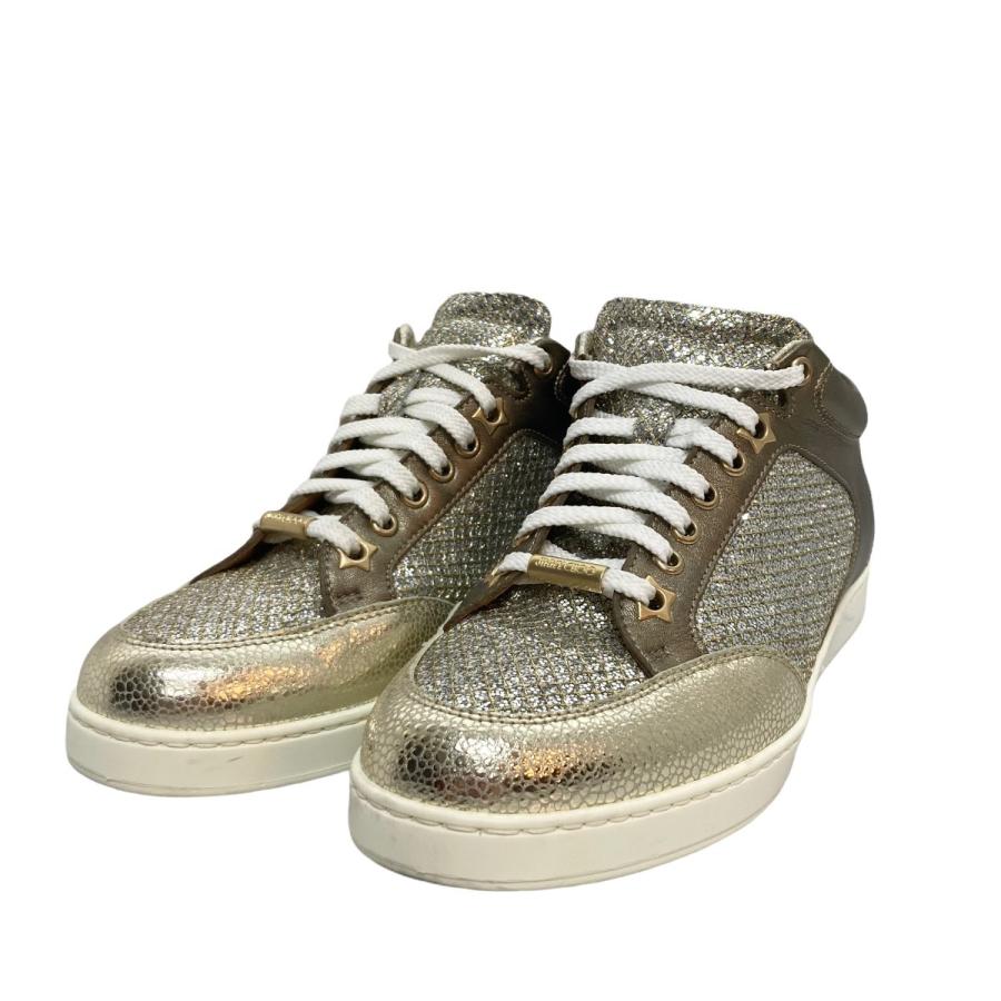 Jimmy Choo メタリックローカットスニーカー シルバー グレー サイズ 37 ファッション ブランド古着カインドオル その他シューズ