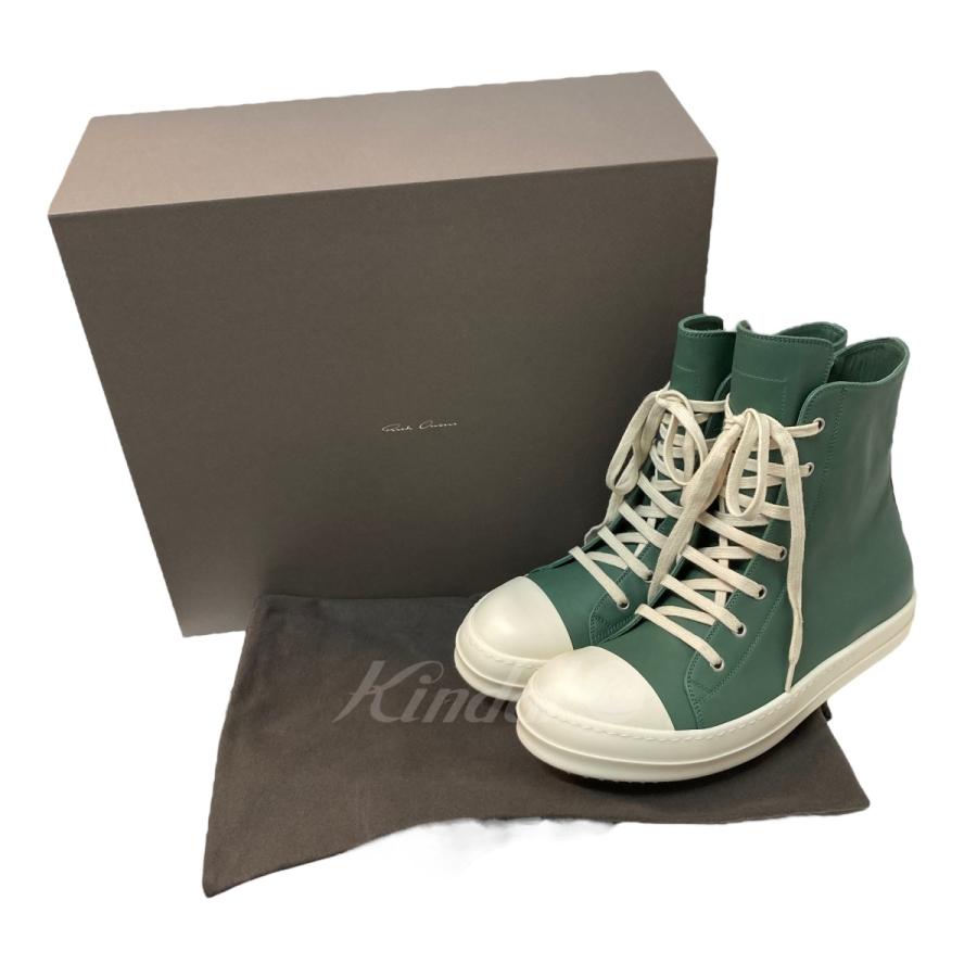 Rick Owens 【値下げ】Rick ハイカットスニーカー グリーン×ホワイト 