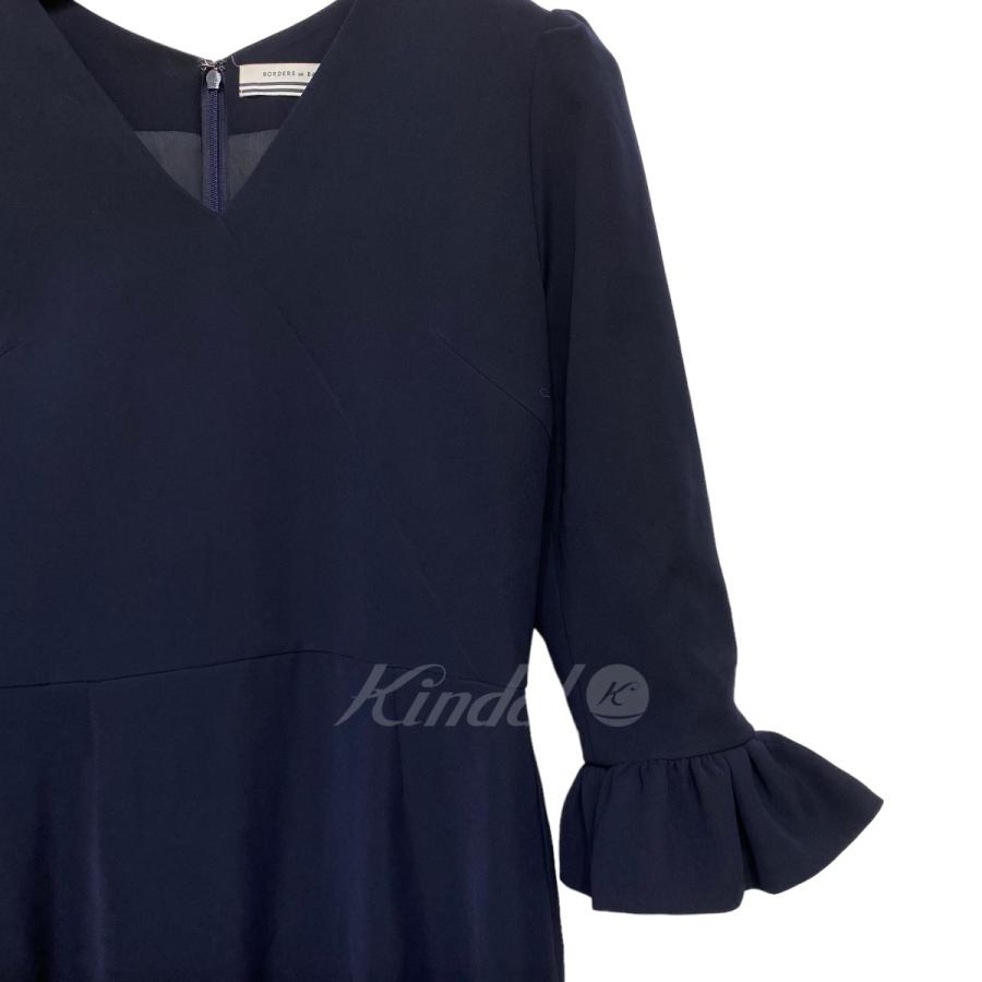 値下げ】BORDERS AT BALCONY V-NECK DRESS ネイビー サイズ：SIZE 38  