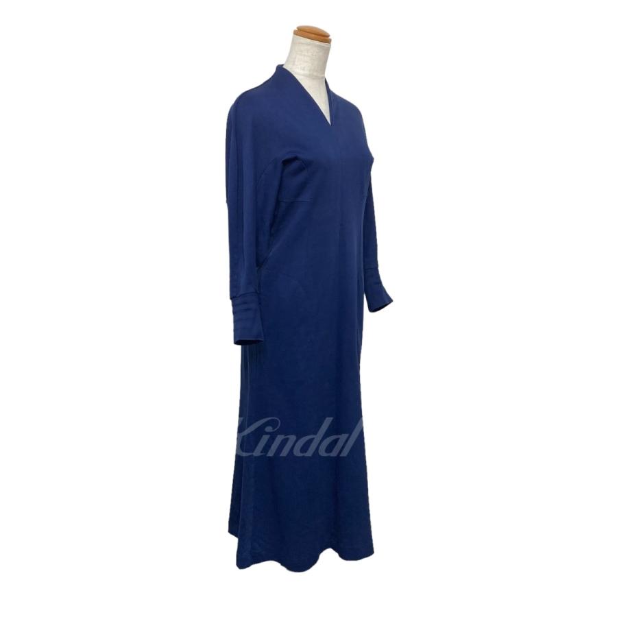 値下げ】mame kurogouchi V-Neck Classic Cotton Dress ブルー サイズ 