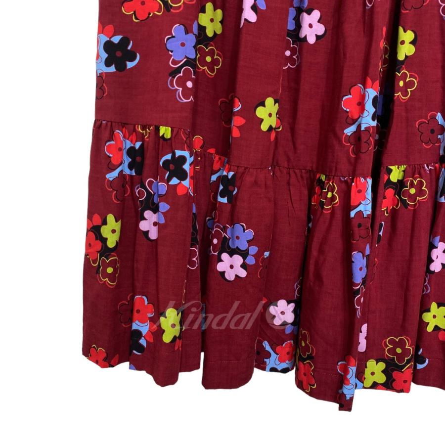 値下げ】COMME des GARCONS GIRL 23AW 花柄スカート レッド サイズ：S 