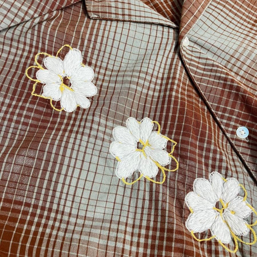 NOMA t.d. ノーマティーディー t.d. 刺繍花柄オープンカラー NOMA t.d. ノーマティーディー t.d. 刺繍花柄オープンカラー