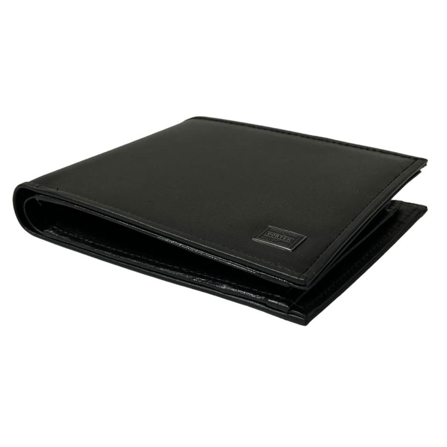 ポーター 二つ折り財布 レザー ブラック ソーク PORTER 財布 黒SORK