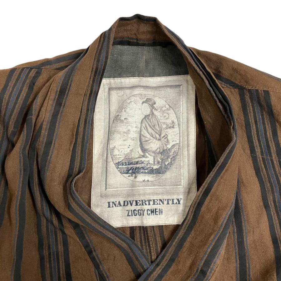 値下げ】ZIGGY CHEN 24SS STRIPED ROBE コート 0M2410717 ブラウン 