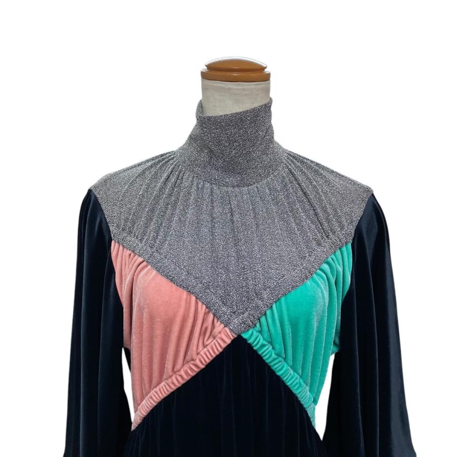 値下げ】YOHEI OHNO バイカラーデザイン ワンピース ブラック サイズ