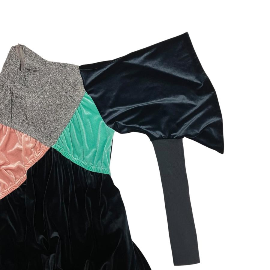 値下げ】YOHEI OHNO バイカラーデザイン ワンピース ブラック サイズ