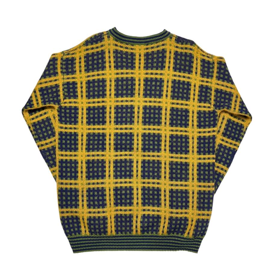 マルニ MARNI 23AW Vネックニット CVMG0099Q0 ブルー×イエロー サイズ 