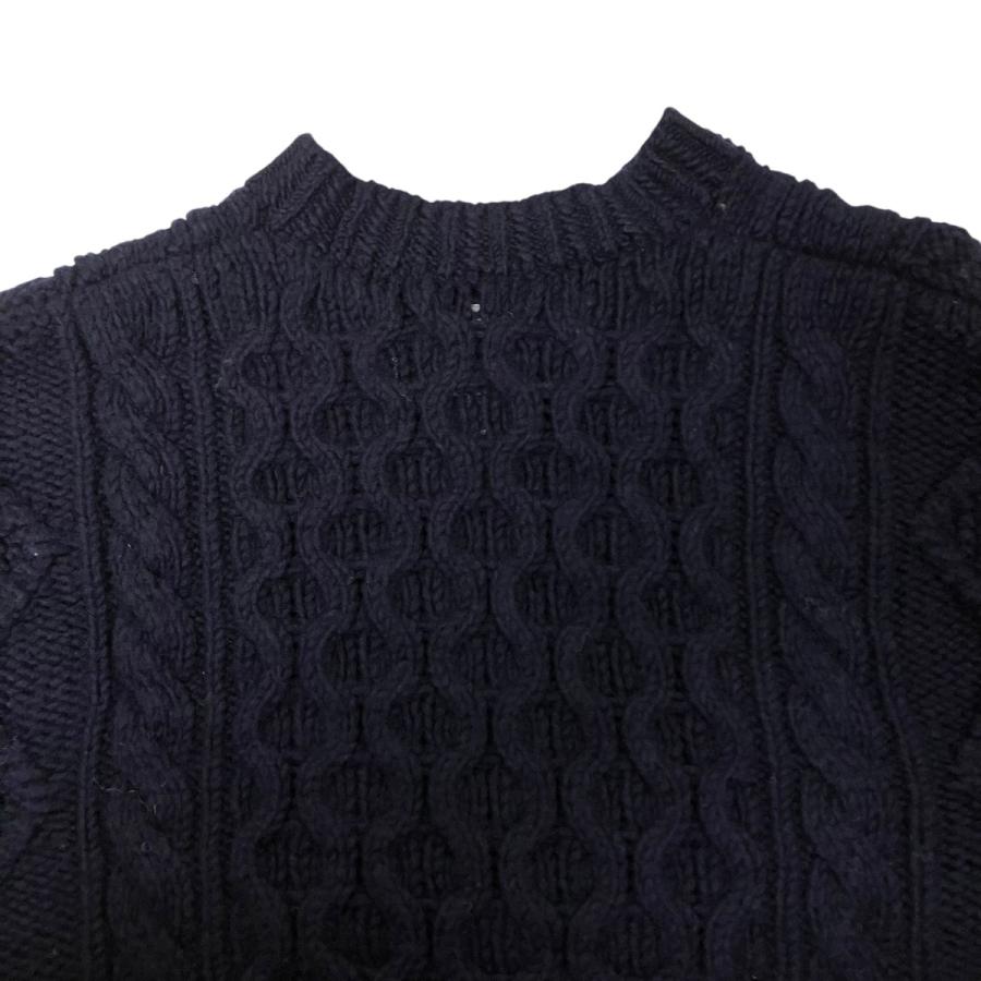 【美品】DEMHAM ビッグケーブルニット アランニット ネイビー XL 美品】DEMHAM ビッグケーブルニット アランニット ネイビー XL
