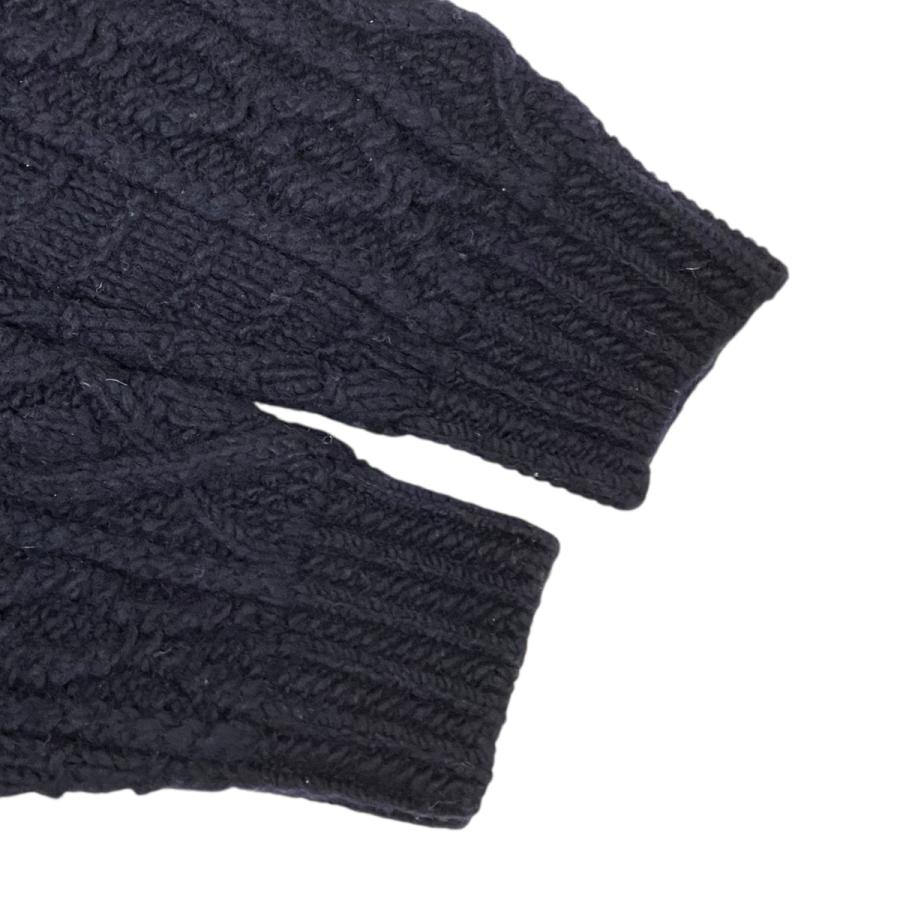 【美品】DEMHAM ビッグケーブルニット アランニット ネイビー XL 美品】DEMHAM ビッグケーブルニット アランニット ネイビー XL