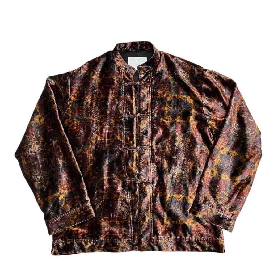 TOGA VIRILIS トーガヴィリリース VELVET PRINT SHIRTチャイナ ベロア 