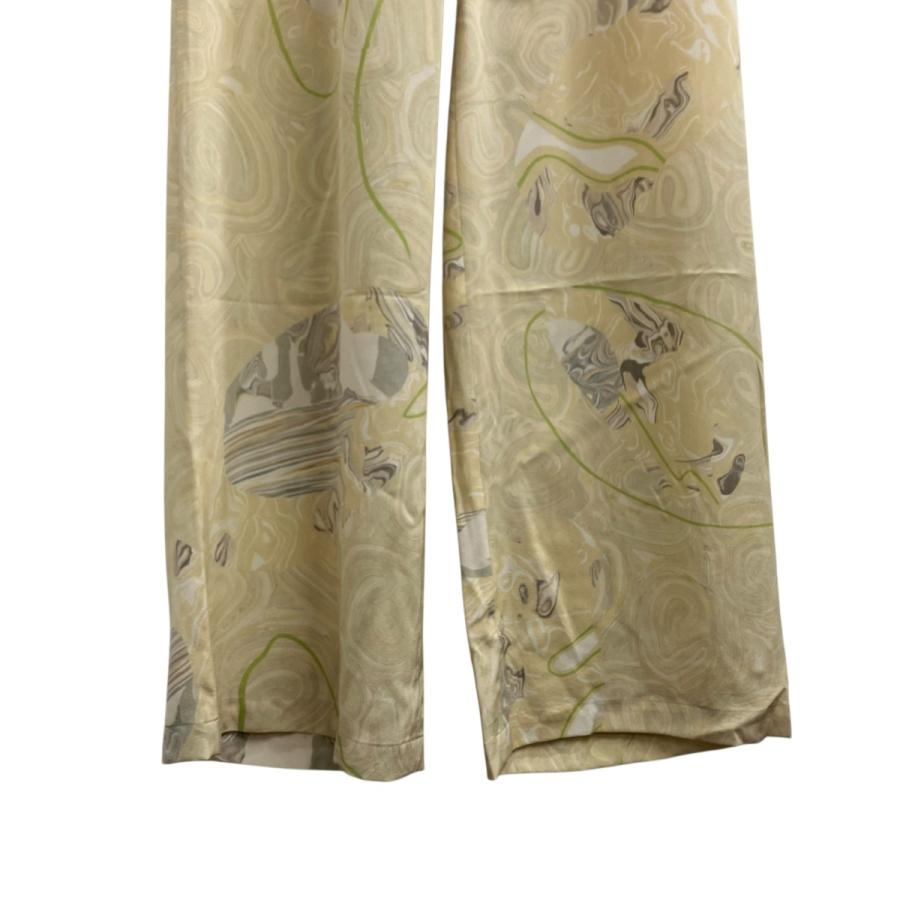 値下げ】mame kurogouchi 25SS Marble Print Silk Trousers MM25SS