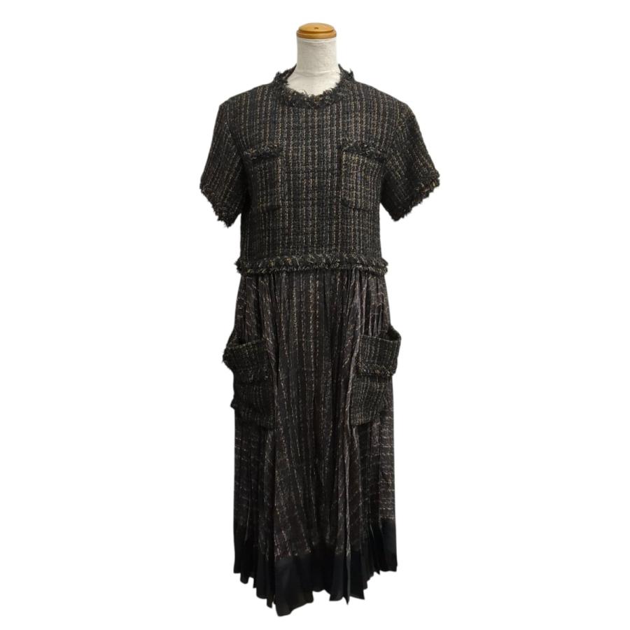 【値下げ】sacai Tweed Dress ワンピース 24-07444 ブラック サイズ：1 (京都店)_3