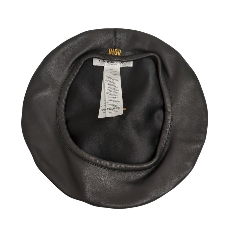 クリスチャンディオール Christian Dior レザーベレー帽 73DRM910A700