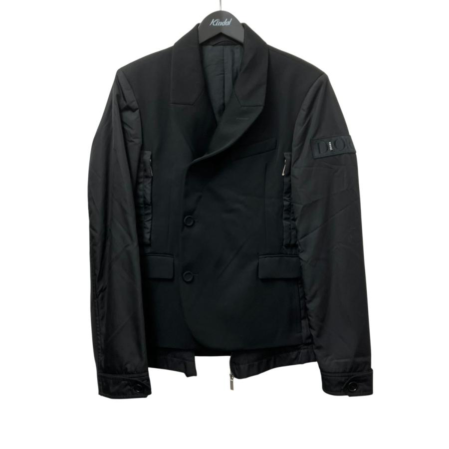 sacai テーラードジャケット　ブラック　ウール　　Lサイズ相当 ディオール×サカイ DIOR×sacai テーラードジャケット 213C430A5180