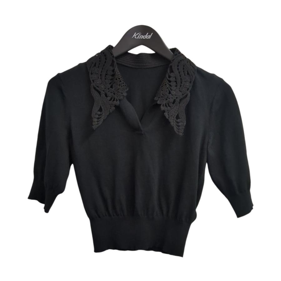 マメクロゴウチ mame kurogouchi 25AW Embroidery Collar Knitted Top
