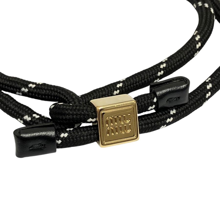 MIUMIU ミュウミュウ ロゴ ブレスレット ブラック ゴールド miu miu（ミュウミュウ） ブレスレット ブラック×ゴールド
