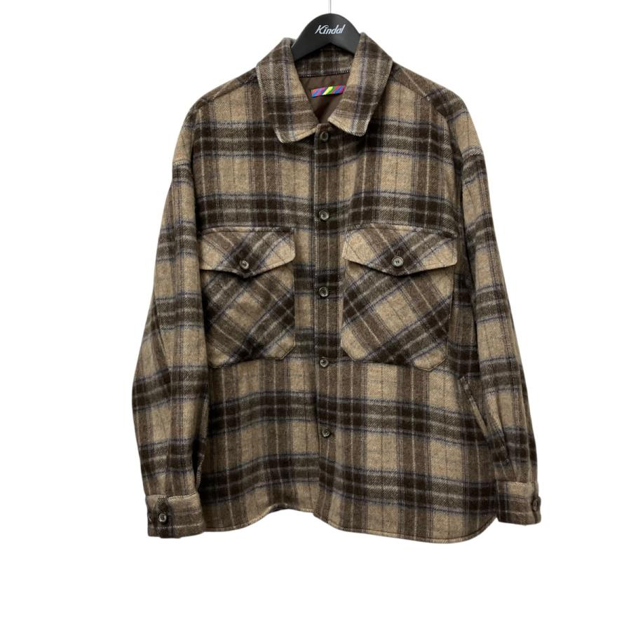 is-ness イズネス WOOL CPO SHIRT シャツ 1003AWSH01W ブラウン サイズ：M : カインドオルYahoo!店 ...
