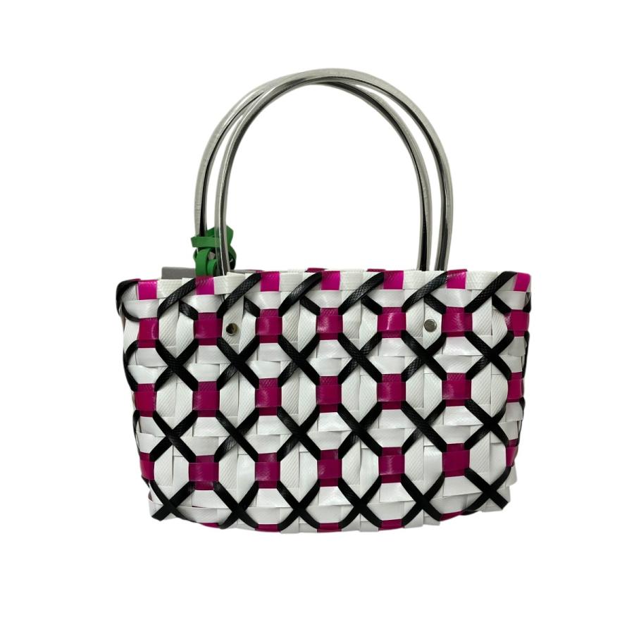 MARNI（マルニ） クリスクロス トートバッグ ホワイト×ピンク