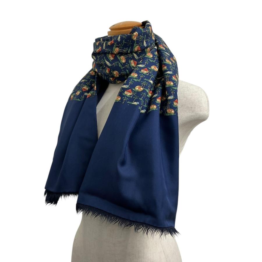 HERMES（エルメス） マフラー ネイビー : カインドオルYahoo!店 - 通販