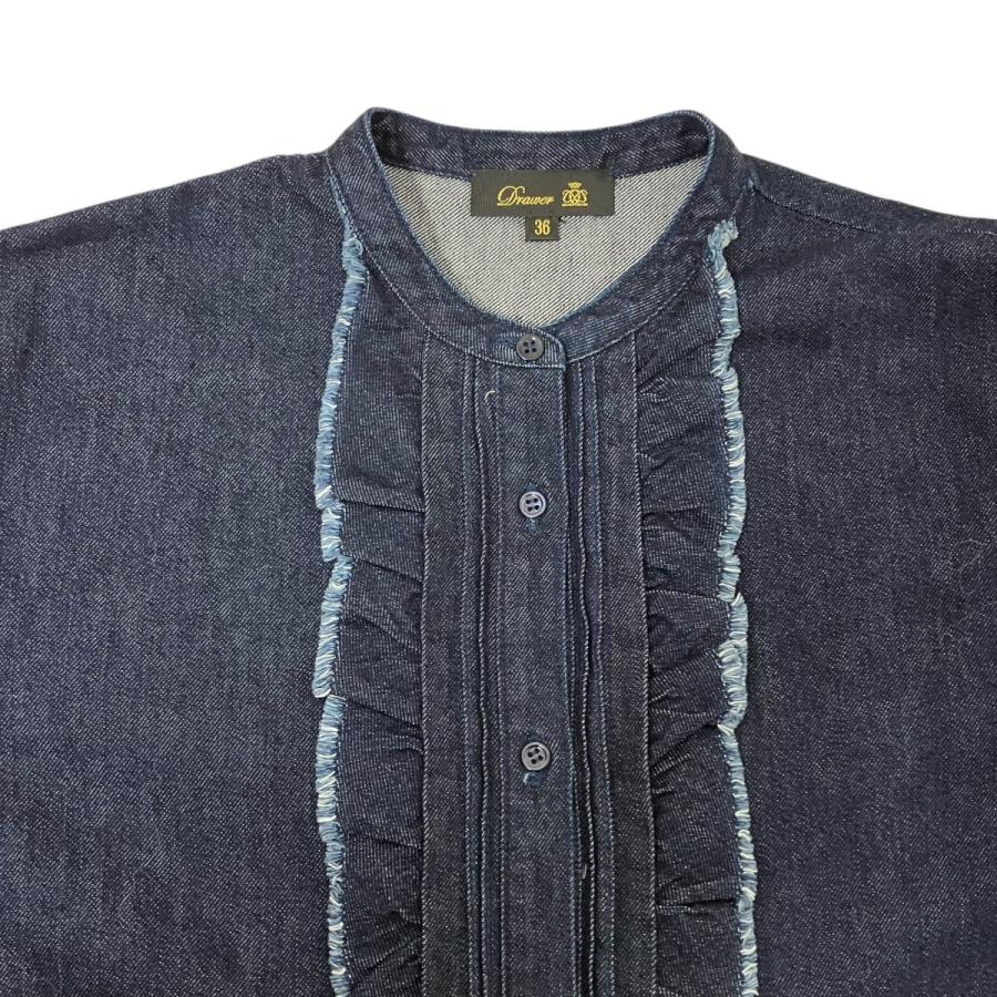 25AW 新品未使用 Drawer ドゥロワー デニムプルオーバーブラウス 25AW 新品未使用 Drawer ドゥロワー デニムプルオーバーブラウス