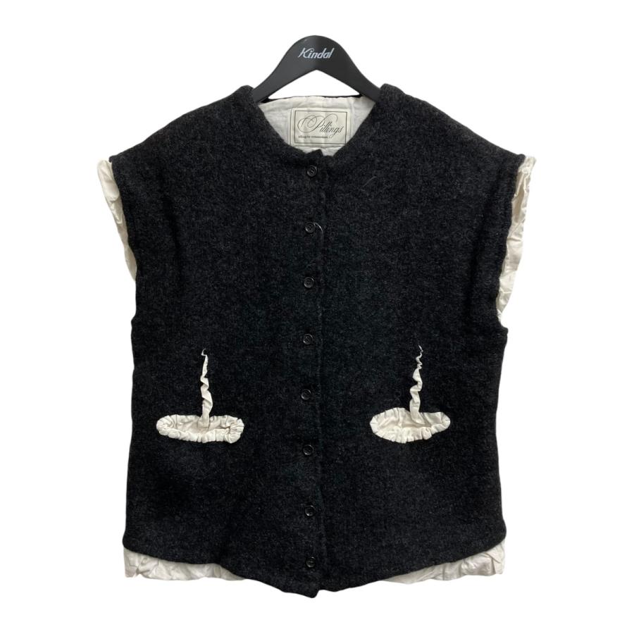 pillings ニットベスト ディストーテッド ニットベスト（ネイビー/グレー）｜pillings