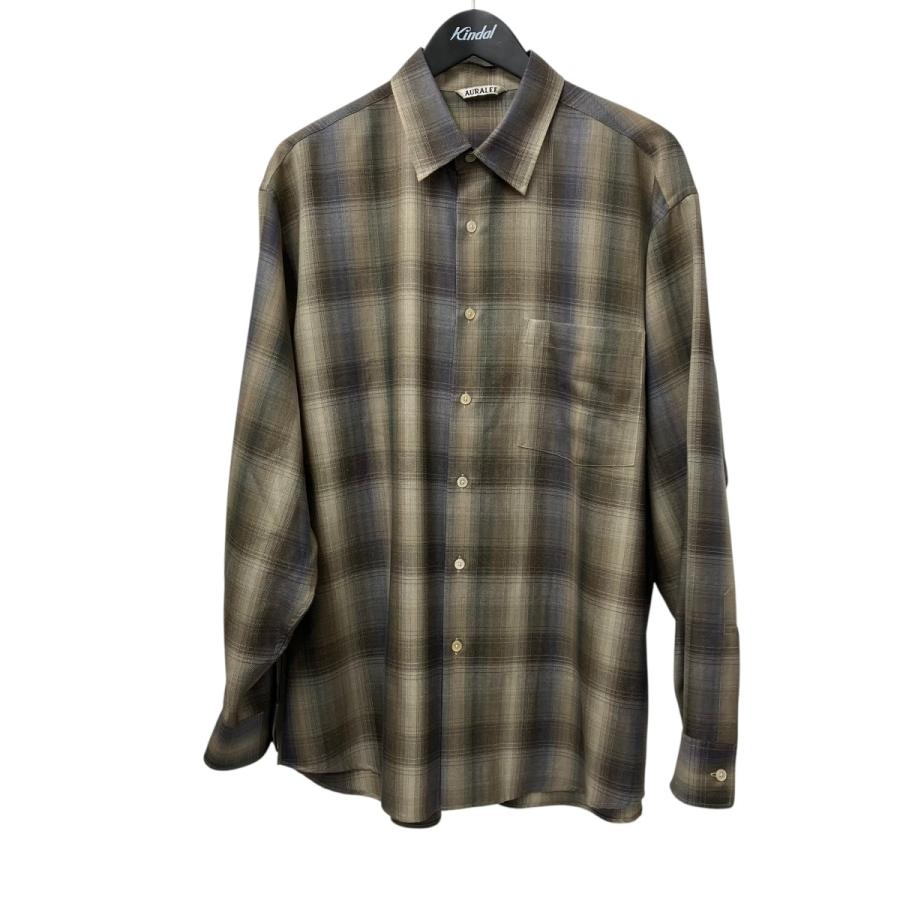 AURALEE（オーラリー） AURALEE 25AW チェックシャツ A25AS01LC カーキ