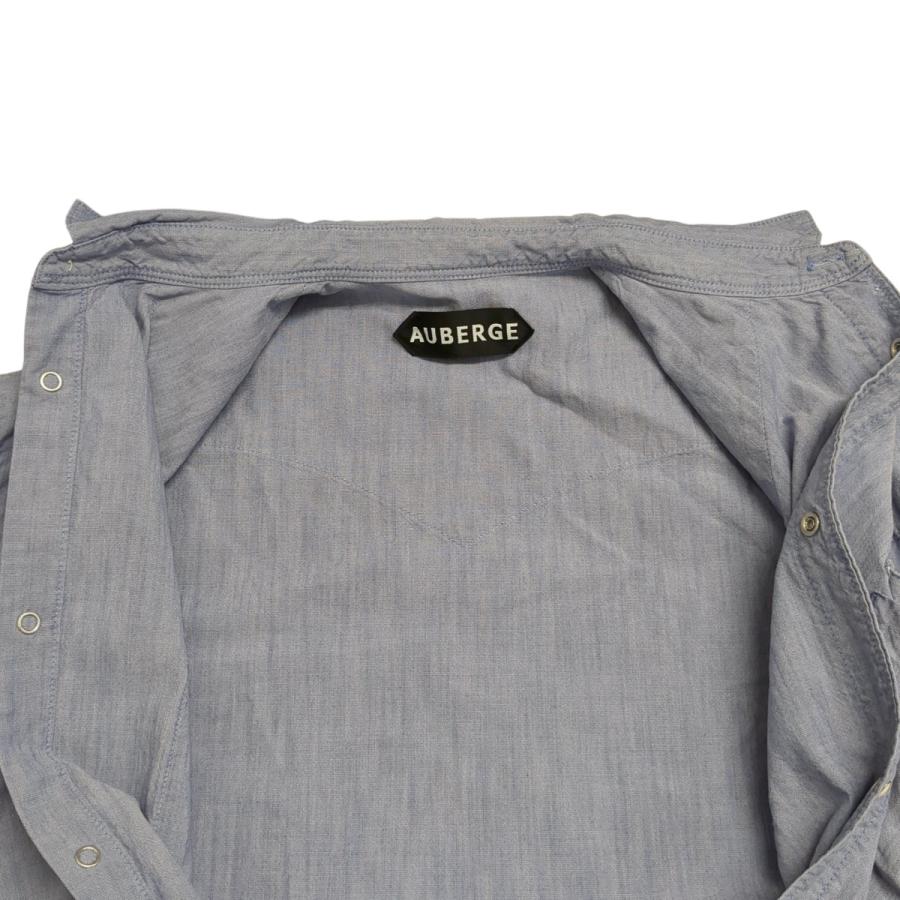 オーベルジュ AUBERGE serge rose シャンブレー 長袖シャツ スカイ