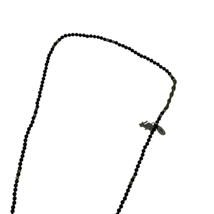 M.Cohen（エムコーエン） クロス ビーズ ネックレス ブラック×ゴールド