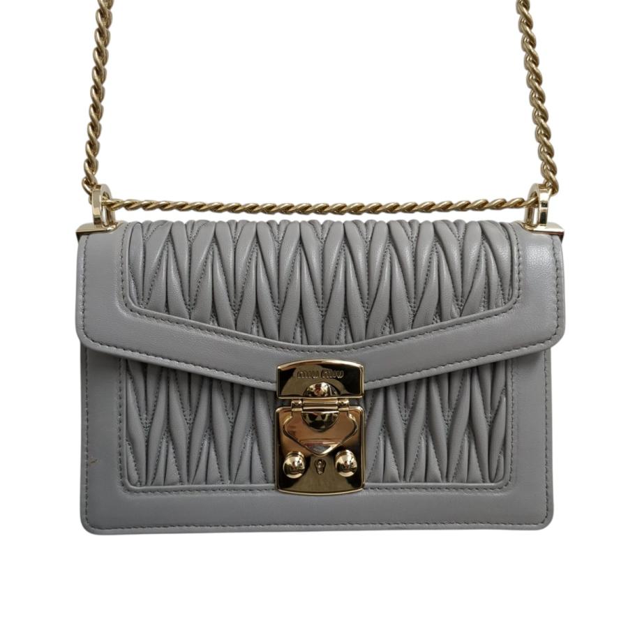 【R】miu miu グレー ショルダーバッグ miu miu（ミュウミュウ） ショルダーバッグ 5BD083 グレー