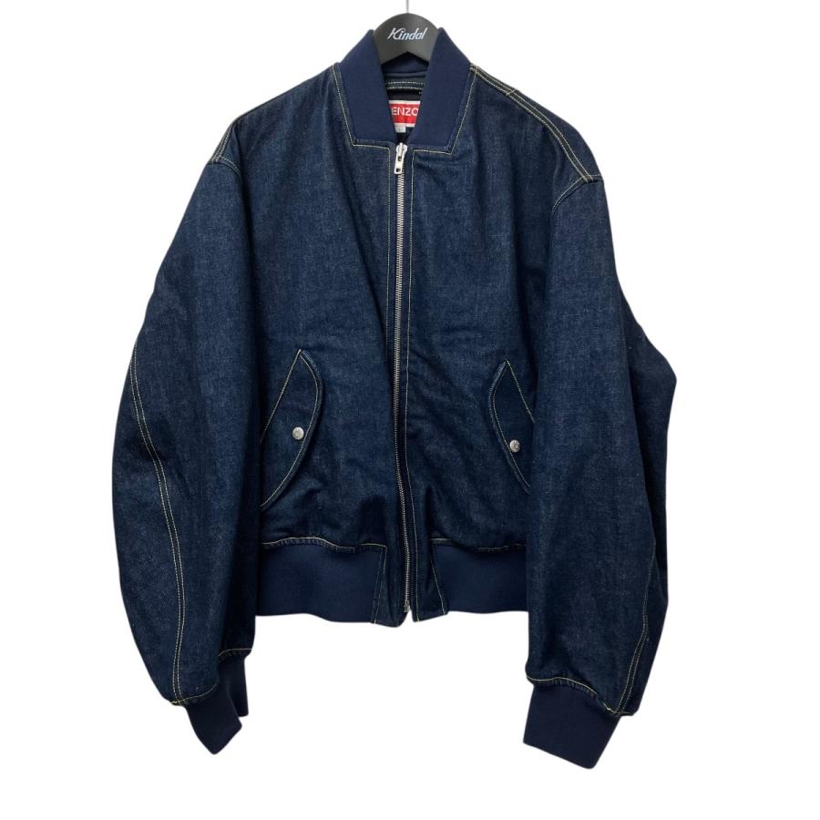 美品！KENZOケンゾージャケットジップアップ ブルゾン タイガーロゴ/Lサイズ KENZO（ケンゾー） デニムジャケット FD65DB1016A1 インディゴ サイズ