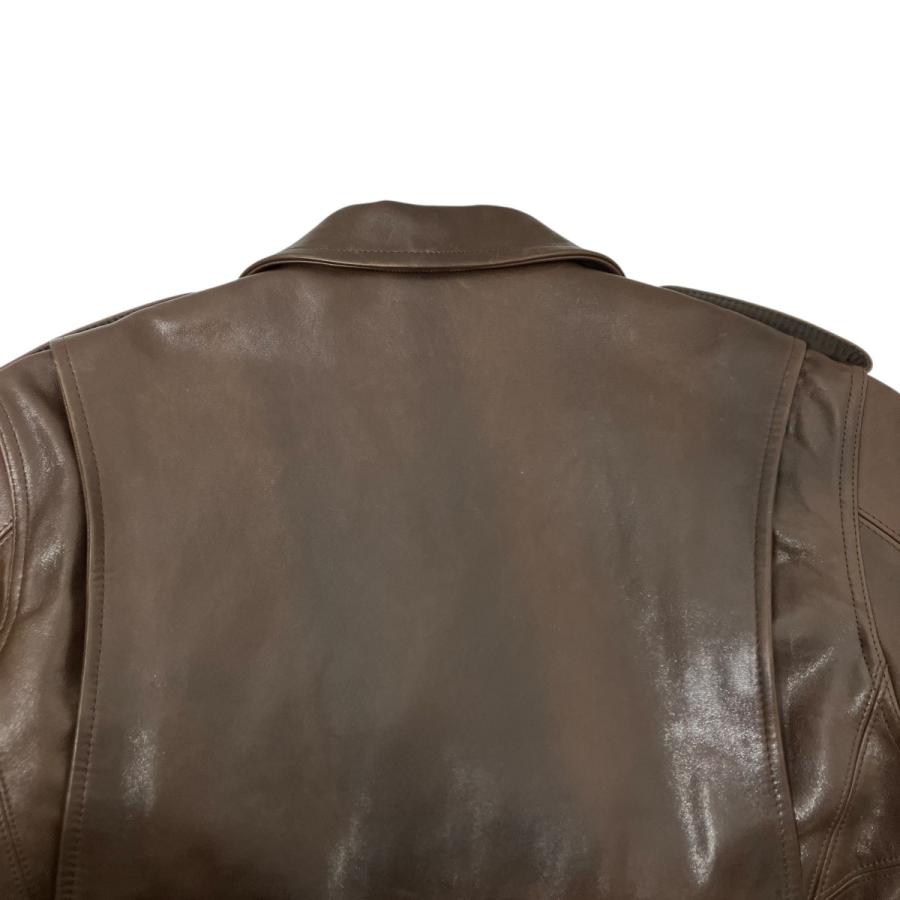 オーラリー AURALEE Heavy Lamb Leather Riders Jacket レザージャケット A25AB01LA ブラウン サイズ：の画像