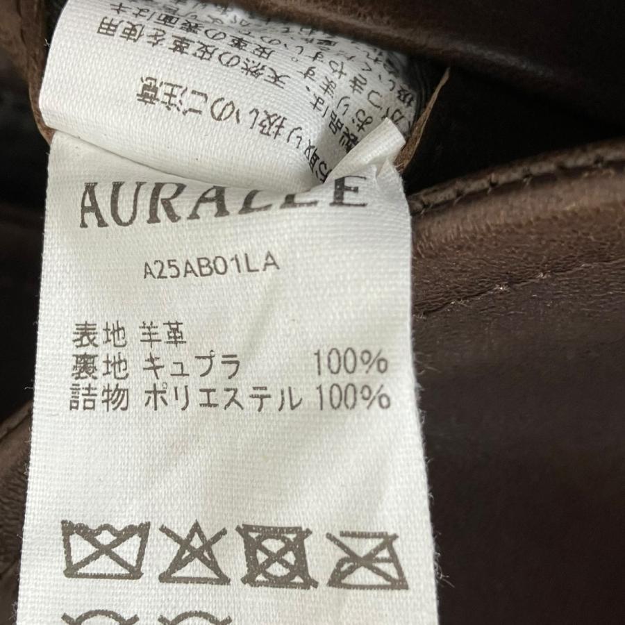 オーラリー AURALEE Heavy Lamb Leather Riders Jacket レザージャケット A25AB01LA ブラウン サイズ：の画像
