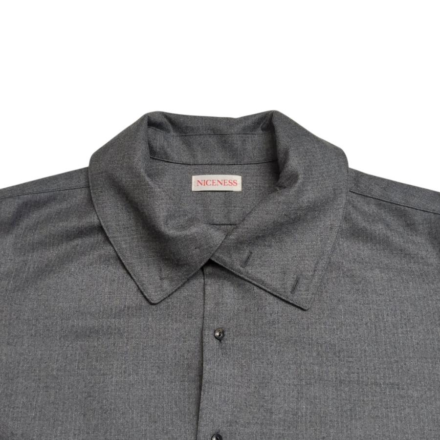 24ss 試着のみ　希少　NICENESS ナイスネス　CORGAN サイズL NICENESS ナイスネス NICENESS LAURENCE シャツ NN-0601Y12 グレー