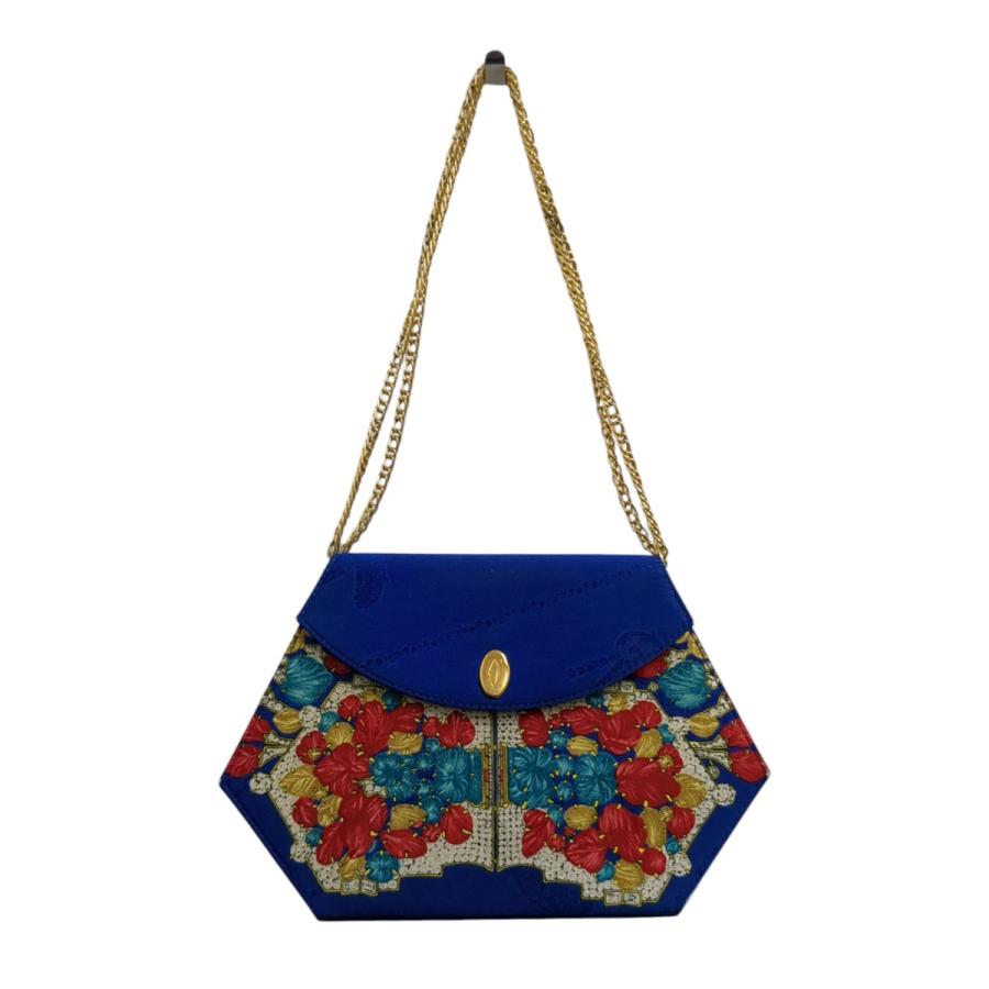 【美品】Cartierシルク製チェーンショルダー 楽天市場】チェーンバッグ（ブランドカルティエ）（レディースバッグ