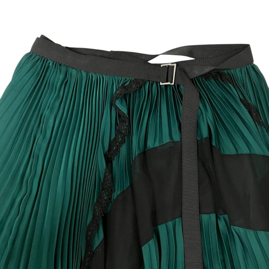 sacai（サカイ） プリーツ巻きラップスカート 17-03312 グリーン