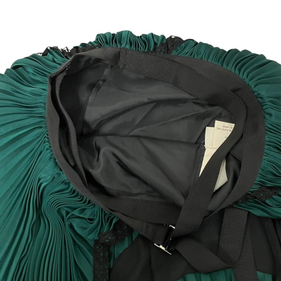 sacai / サカイ | チェック バックプリーツ ジップ プルオーバー | 1 | グリーン/ネイビー | レディース 中古・古着通販】sacai (サカイ) バックプリーツ ニット切替 プル