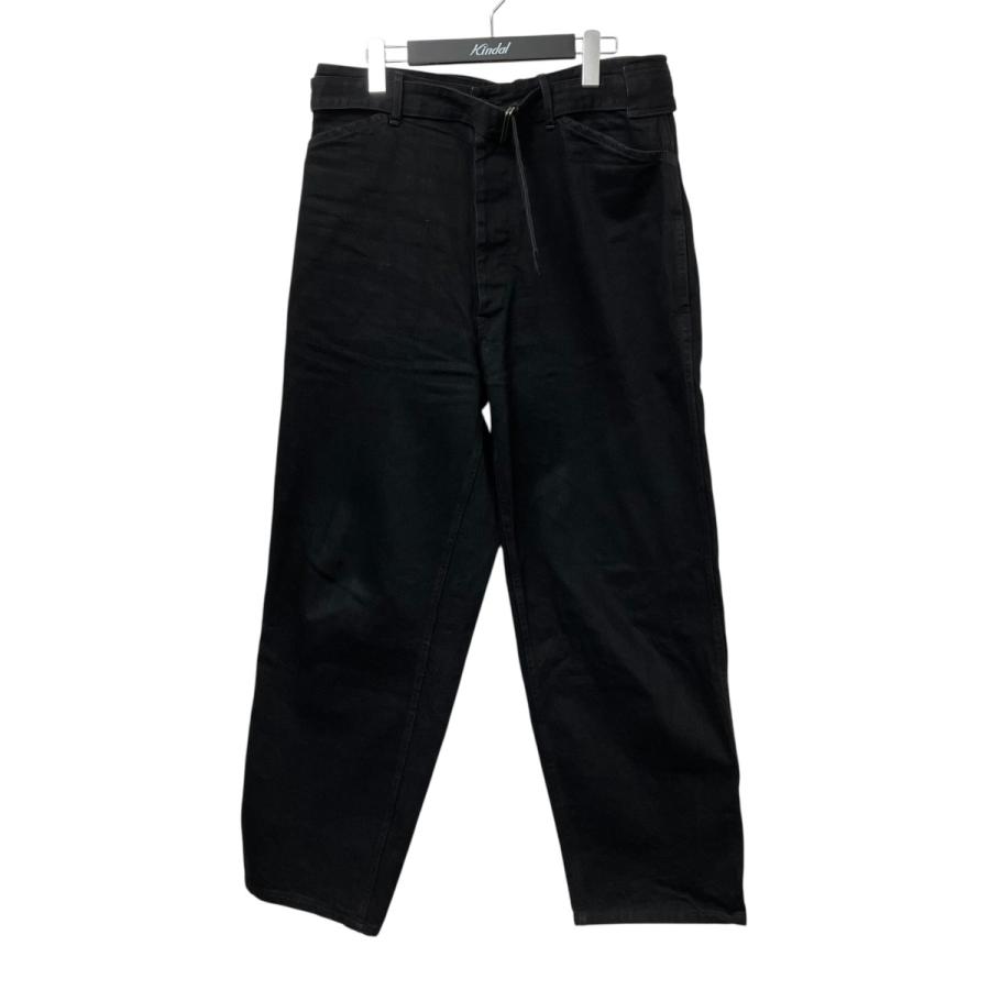 COMOLI（コモリ） ブラックデニムベルテッドパンツ C03-03001 ブラック 
