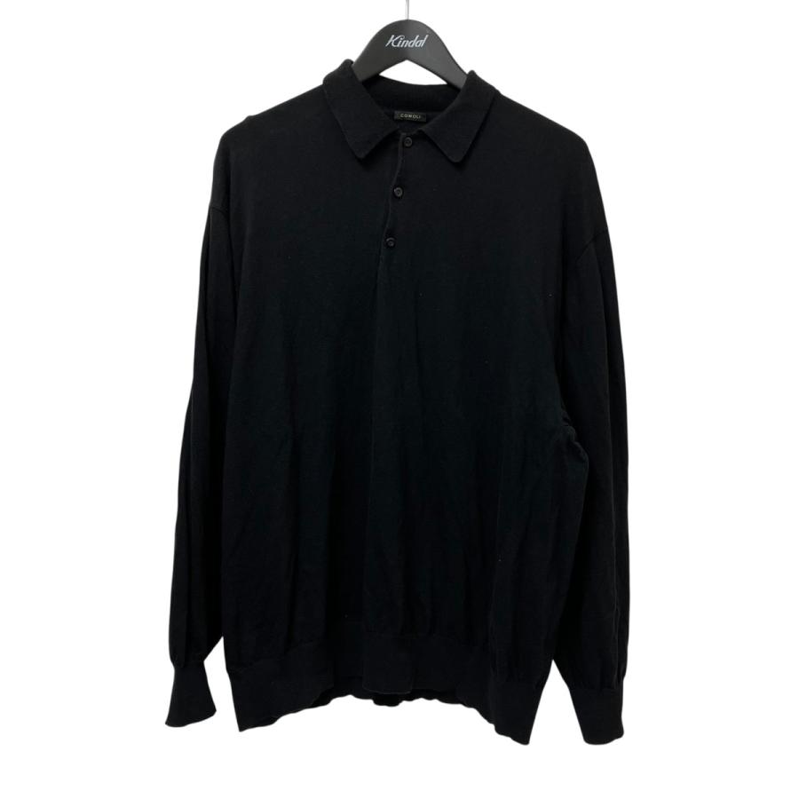 COMOLI（コモリ） ニットポロシャツ B01-06003 ブラック サイズ：3