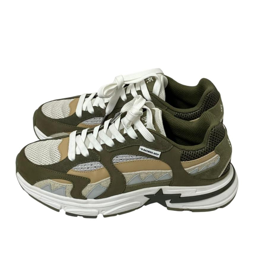 アベイシングエイプ A BATHING APE スニーカー 0ZXSHMX91308N グリーン×ベージュ サイズ：27cmの画像