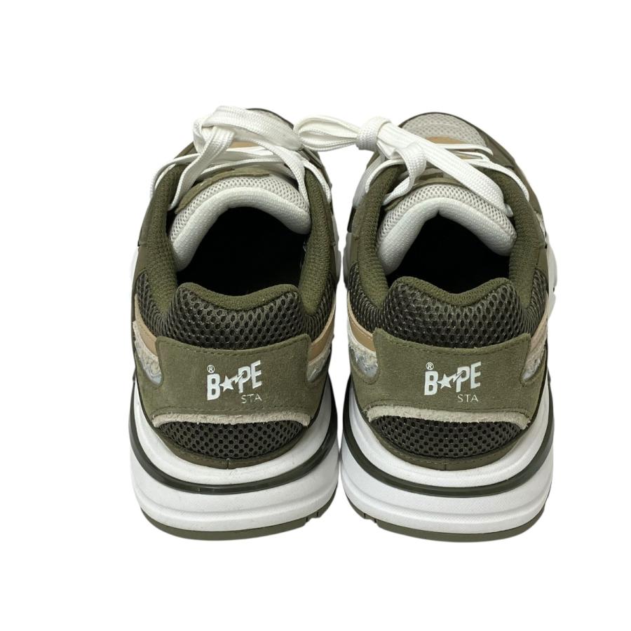 アベイシングエイプ A BATHING APE スニーカー 0ZXSHMX91308N グリーン×ベージュ サイズ：27cmの画像