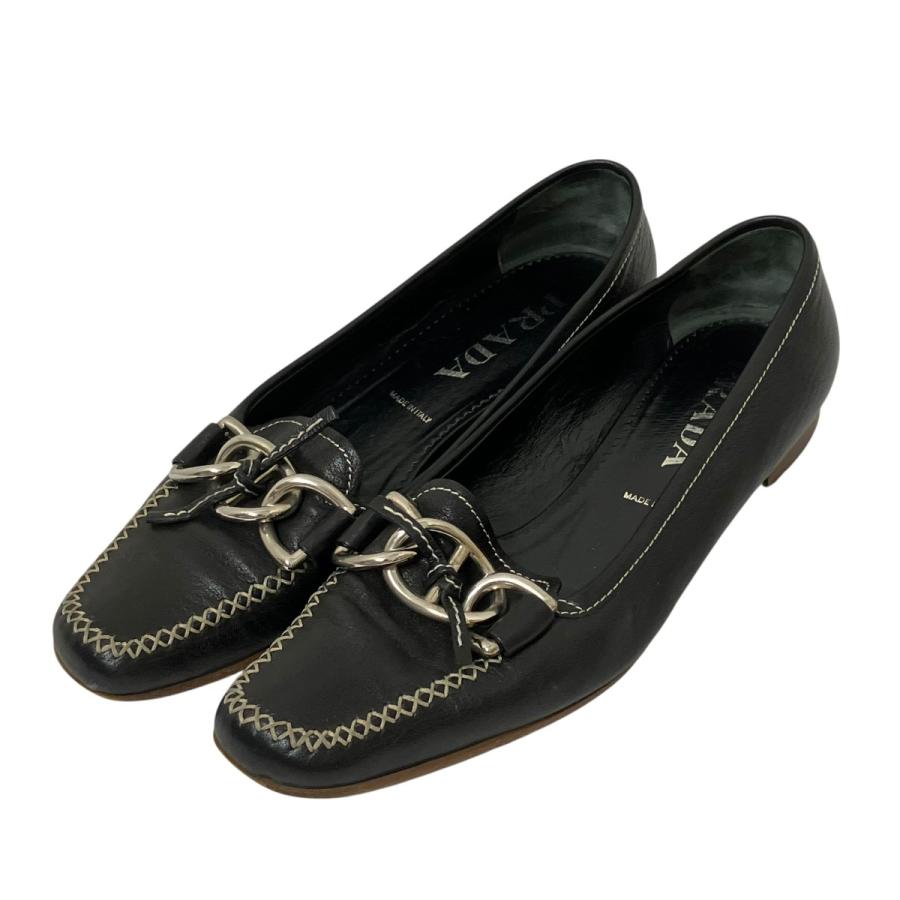 PRADA ローファー ブラック 37 PRADA（プラダ） ローファー ブラック サイズ：38 : カインドオルYahoo